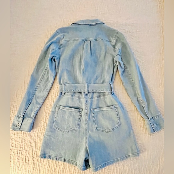 PAIGE Women's Jemma Puff Sleeve Denim Romper Size 0 🦋🦋🦋 - Picture 6 of 10